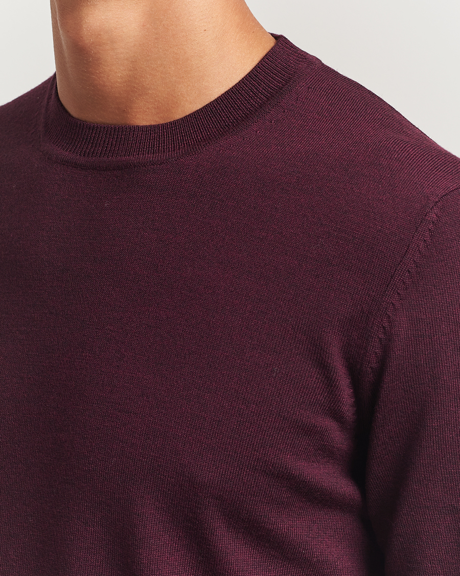 Men | Sweaters & Knitwear | NN07 | Ted Merino Crew Neck Pullover Wine Red