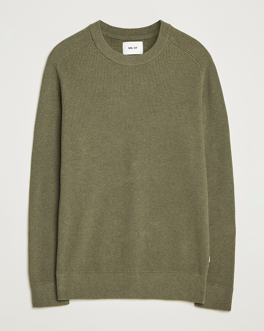 Men | Sweaters & Knitwear | NN07 | Kevin Cotton Knitted Sweater Capers Green