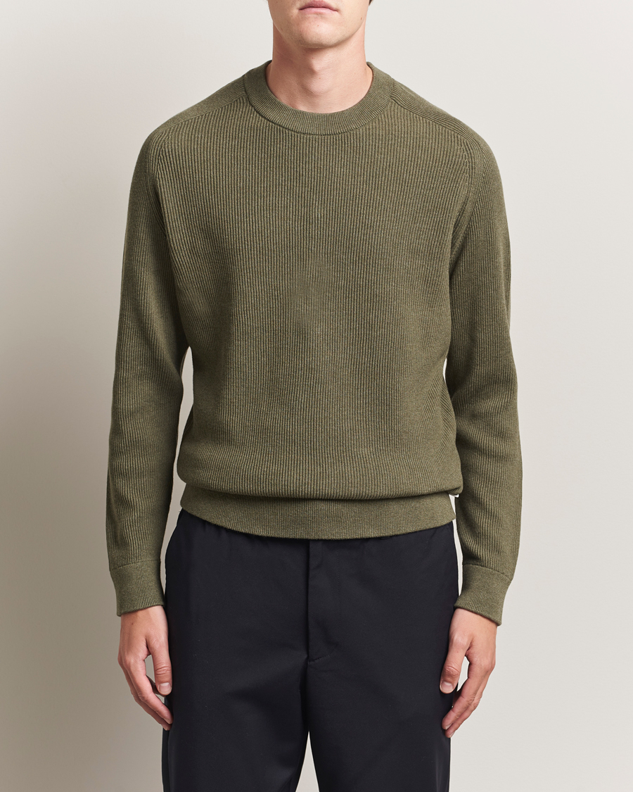 Men | Sweaters & Knitwear | NN07 | Kevin Cotton Knitted Sweater Capers Green
