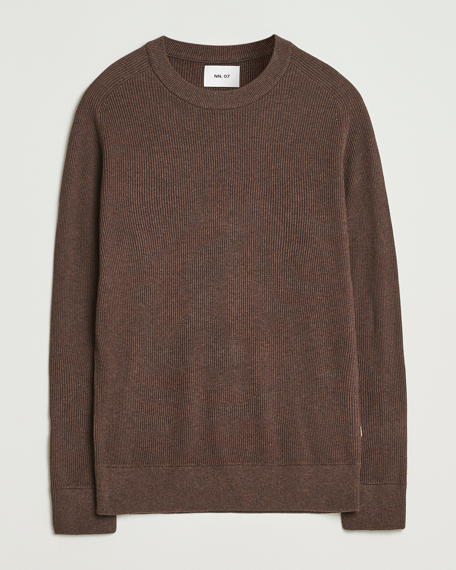 Men | Sweaters & Knitwear | NN07 | Kevin Cotton Knitted Sweater Demitasse Brown