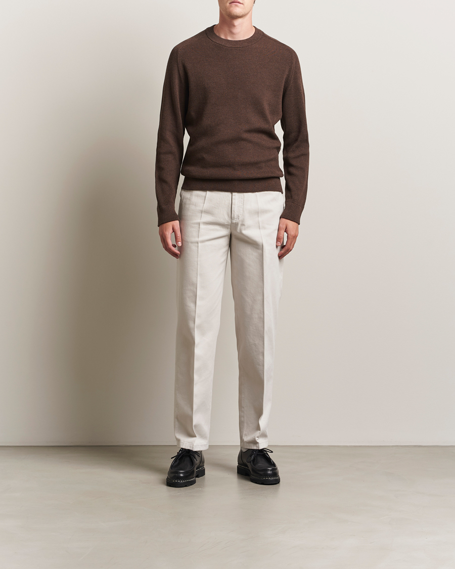 Men | Sweaters & Knitwear | NN07 | Kevin Cotton Knitted Sweater Demitasse Brown