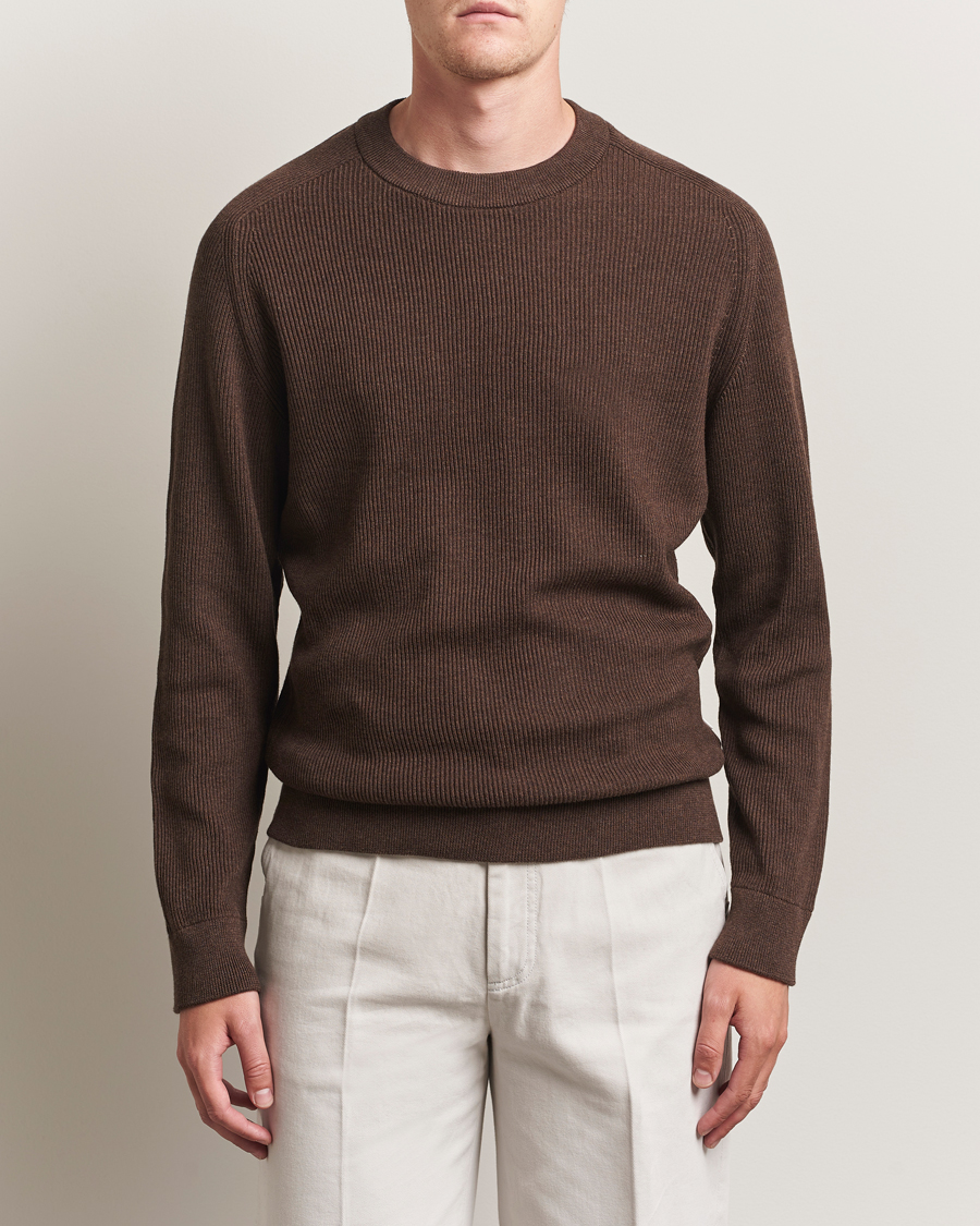 Men | Sweaters & Knitwear | NN07 | Kevin Cotton Knitted Sweater Demitasse Brown