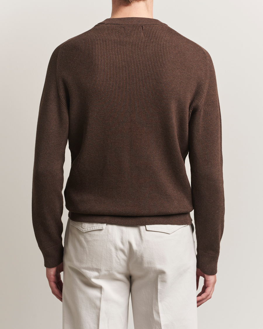 Men | Sweaters & Knitwear | NN07 | Kevin Cotton Knitted Sweater Demitasse Brown