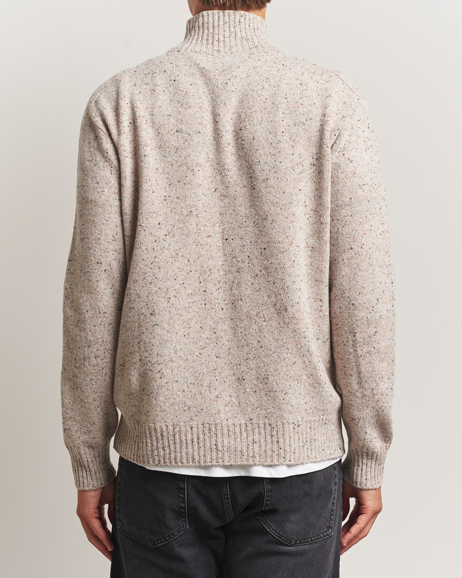 Men | Sweaters & Knitwear | NN07 | Aksel Wool Donegal Knitted Mock Neck Ivory