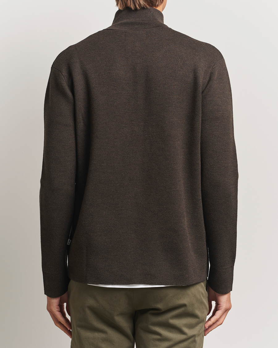 Men | Sweaters & Knitwear | NN07 | Harald Cotton/Modal Half Zip Demitasse Brown