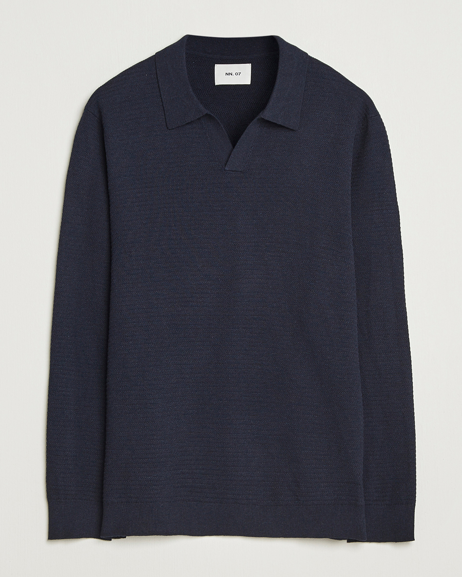 Men | Sweaters & Knitwear | NN07 | Paul Cotton Knitted Polo Deep Navy