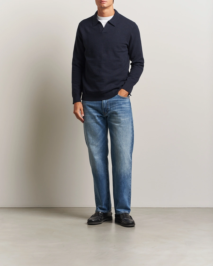 Men | Sweaters & Knitwear | NN07 | Paul Cotton Knitted Polo Deep Navy