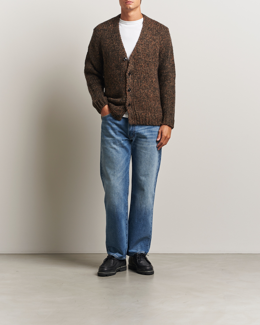 Men | Sweaters & Knitwear | NN07 | Osky Heavy Knitted Cardigan Demitasse Brown
