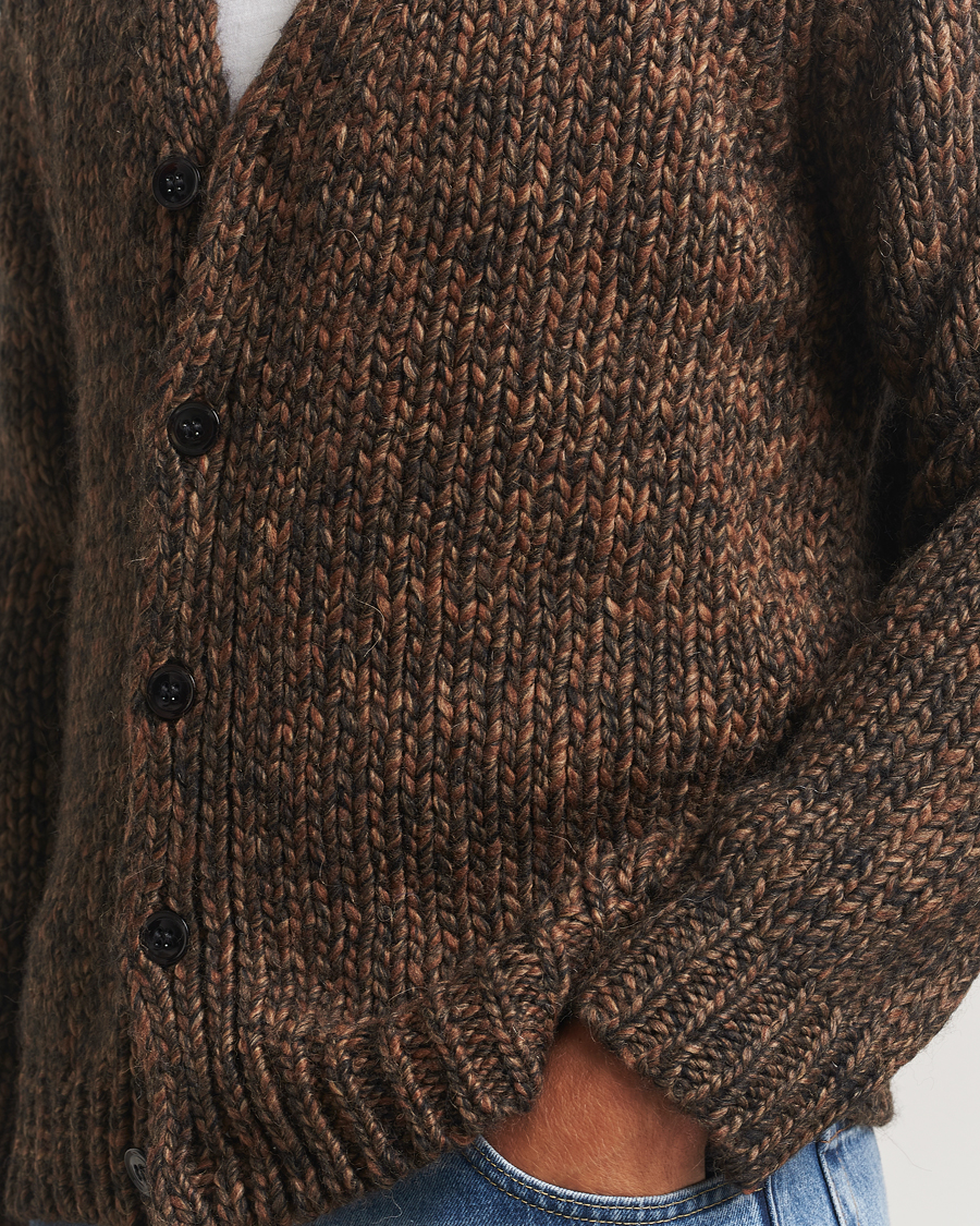 Men | Sweaters & Knitwear | NN07 | Osky Heavy Knitted Cardigan Demitasse Brown