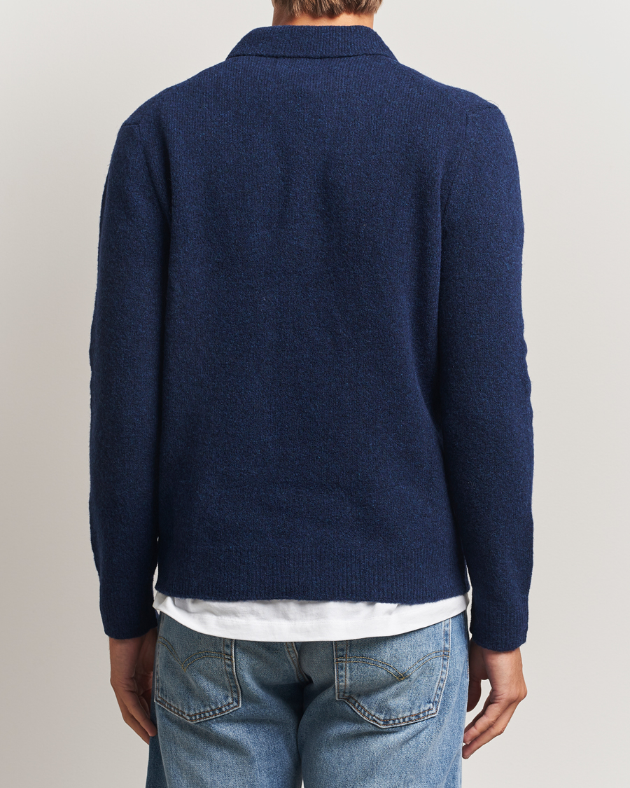 Men | Sweaters & Knitwear | NN07 | Hope Wool Knitted Polo Navy Blue