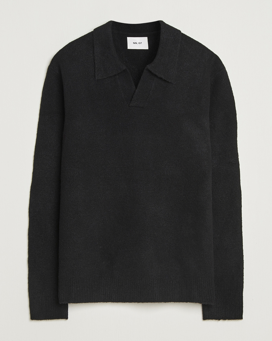 Men | Sweaters & Knitwear | NN07 | Hope Wool Knitted Polo Black