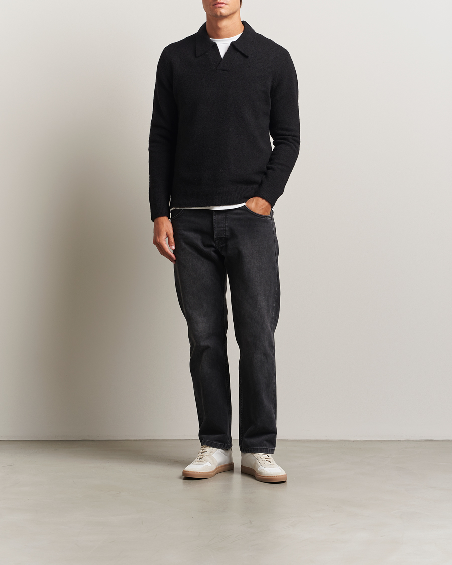 Men | Sweaters & Knitwear | NN07 | Hope Wool Knitted Polo Black