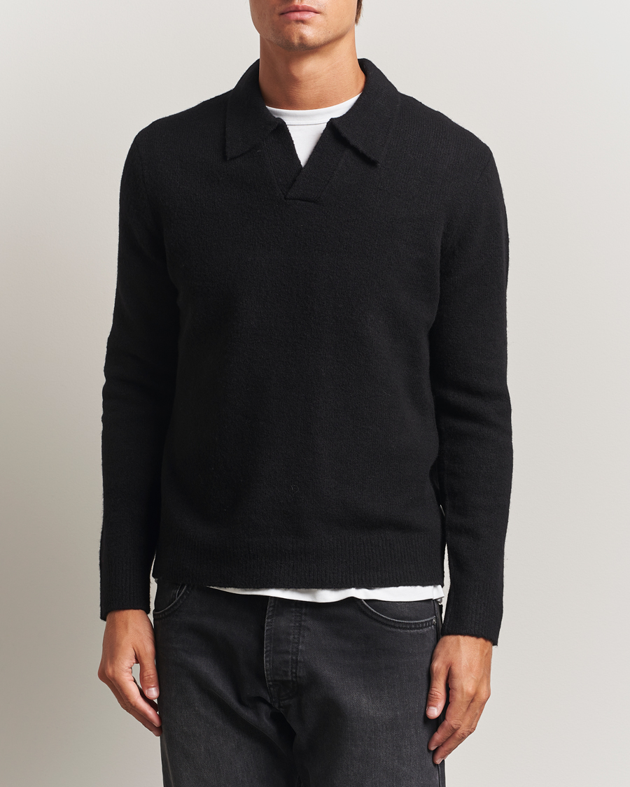 Men | Sweaters & Knitwear | NN07 | Hope Wool Knitted Polo Black