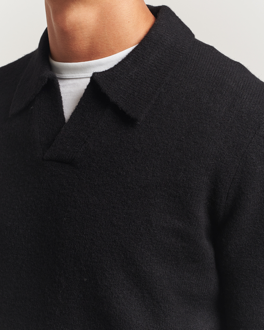 Men | Sweaters & Knitwear | NN07 | Hope Wool Knitted Polo Black