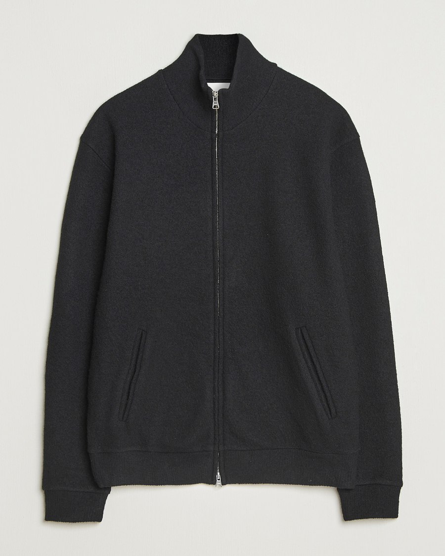 Men | Sweaters & Knitwear | NN07 | Boiled Wool Full Zip Black