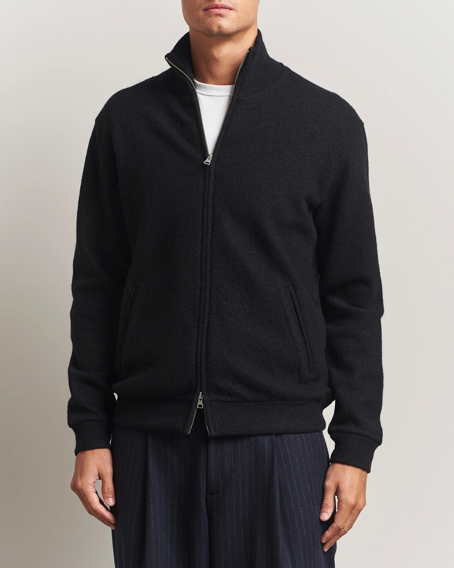 Men | Sweaters & Knitwear | NN07 | Boiled Wool Full Zip Black