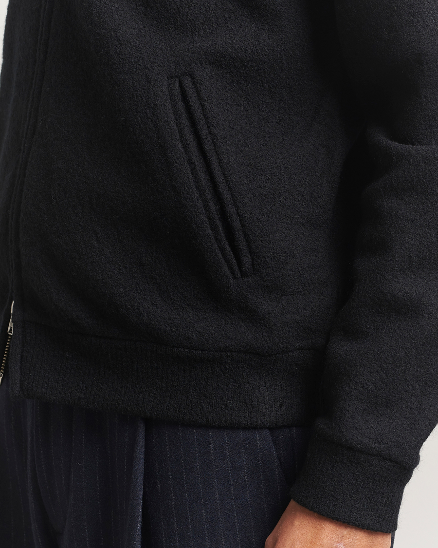 Men | Sweaters & Knitwear | NN07 | Boiled Wool Full Zip Black