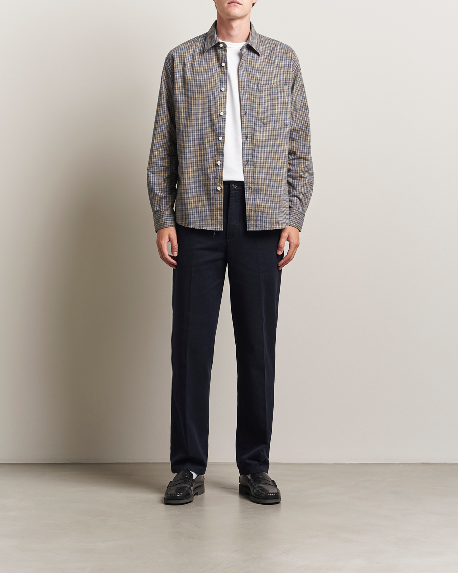 NN07 Deon Flannel Checked Shirt Indigo at CareOfCarl.com