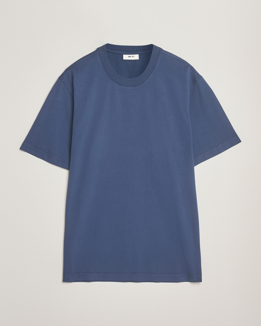 Men | T-Shirts | NN07 | Adam Crew Neck T-Shirt Denim Blue