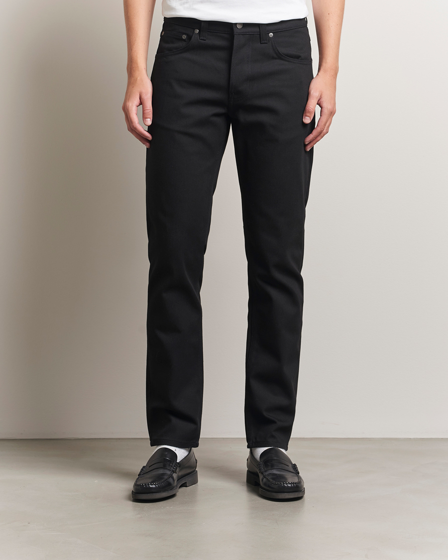 Men | Jeans | Nudie Jeans | Solid Ollie Jeans Dry Pure Black