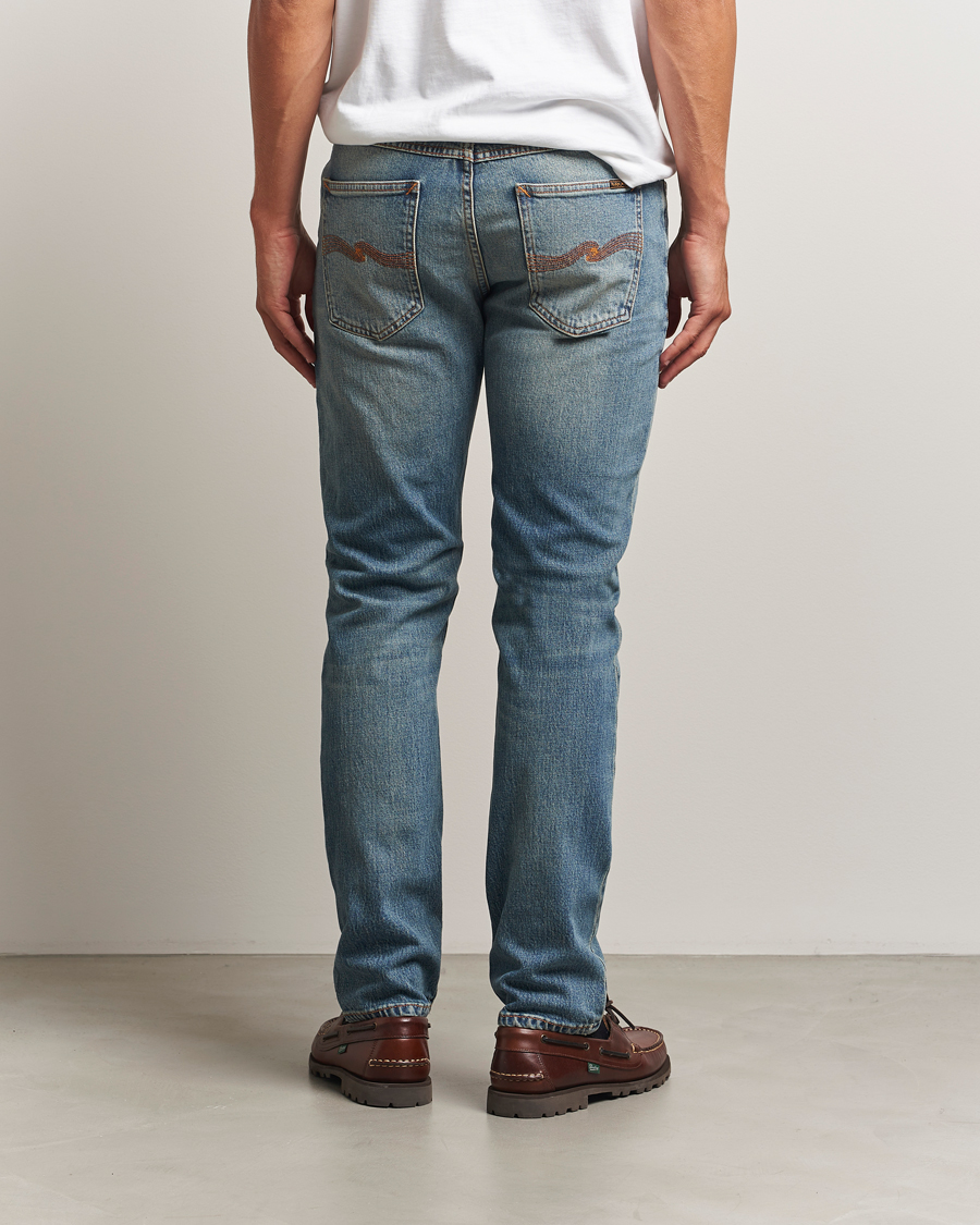 Men | Jeans | Nudie Jeans | Solid Ollie Jeans Blue Clay
