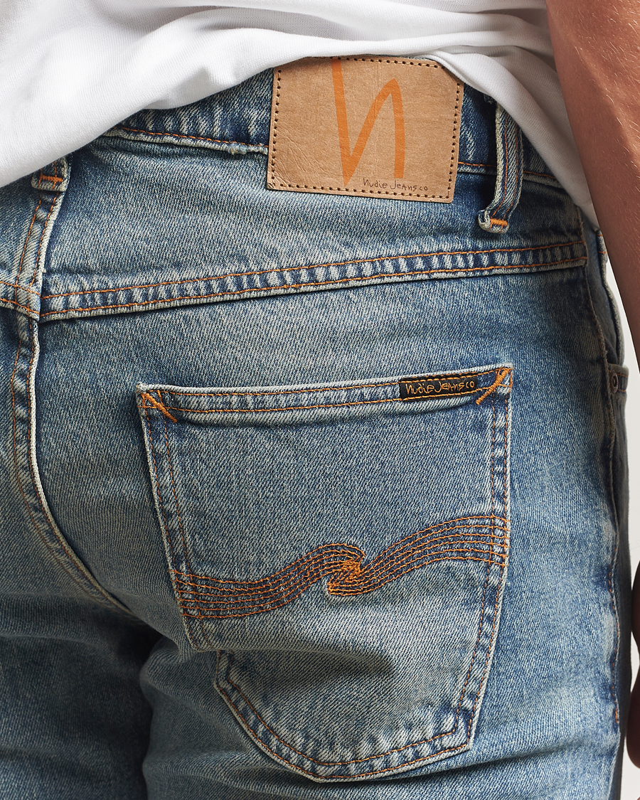 Men | Jeans | Nudie Jeans | Solid Ollie Jeans Blue Clay