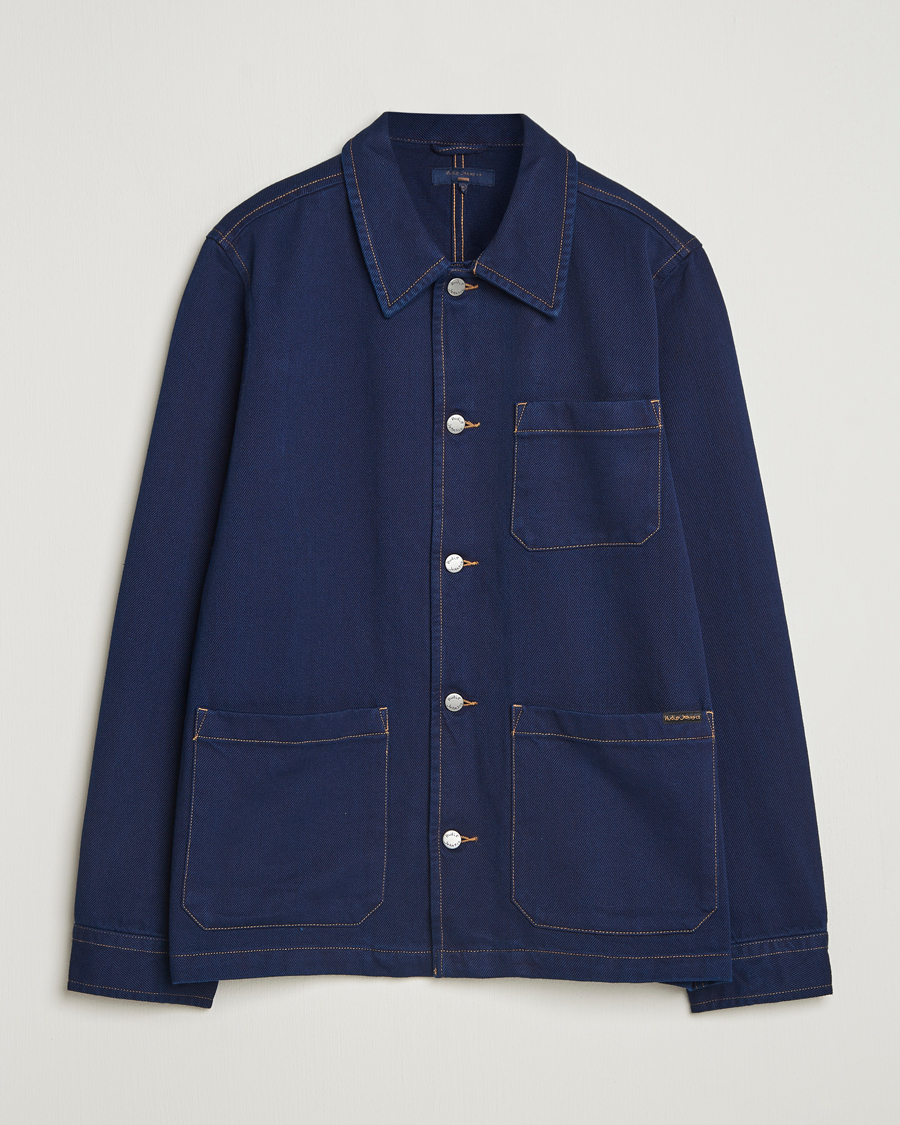 Men | Shirts | Nudie Jeans | Barney Indigo Workwear Jacket Dark Blue