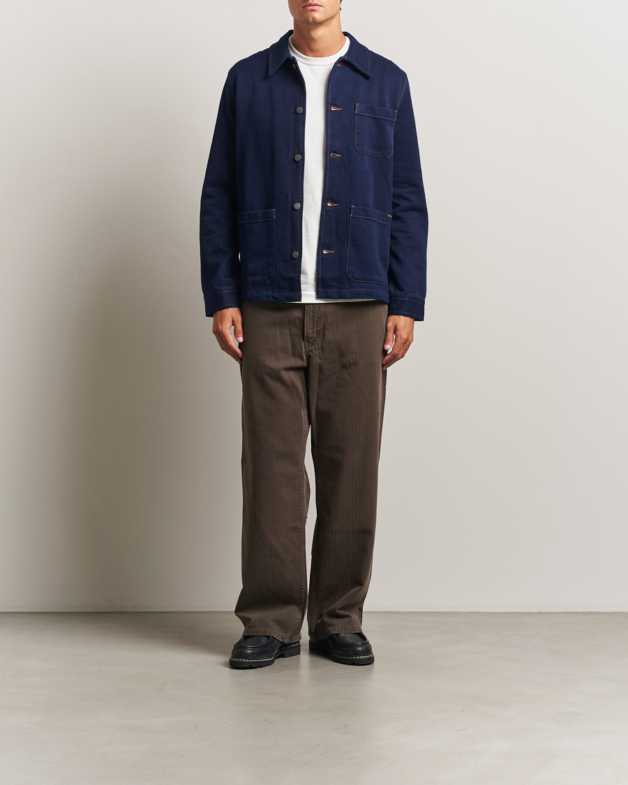 Men | Shirts | Nudie Jeans | Barney Indigo Workwear Jacket Dark Blue