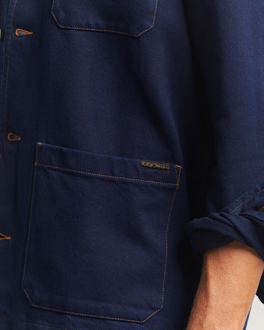 Men | Shirts | Nudie Jeans | Barney Indigo Workwear Jacket Dark Blue