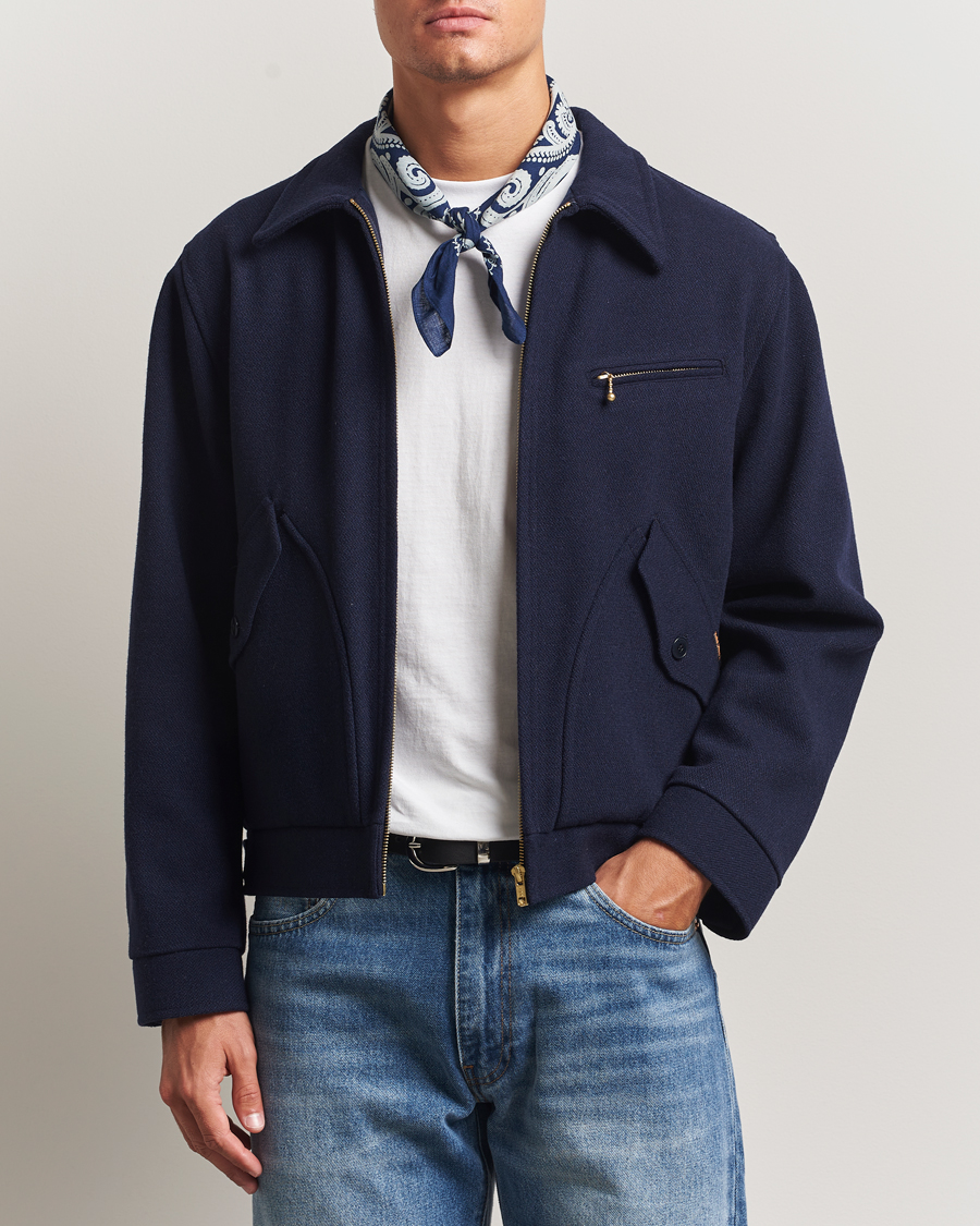 Nudie Jeans Blake Wool Zip Jacket Blueberry at CareOfCarl.com