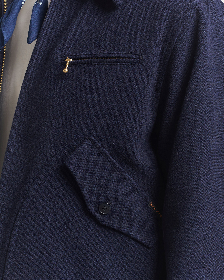 Men | Coats & Jackets | Nudie Jeans | Blake Wool Zip Jacket Blueberry