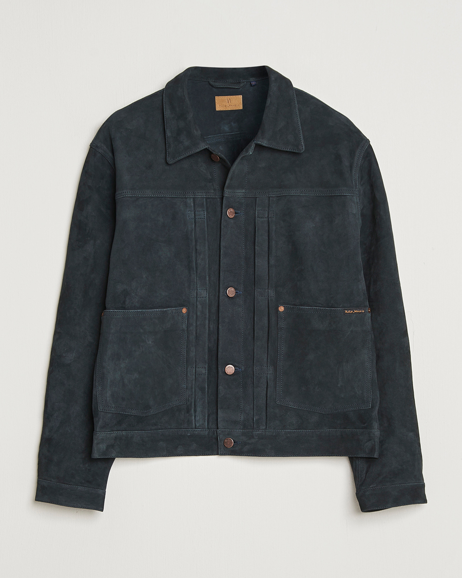 Men | Coats & Jackets | Nudie Jeans | Dante II Suede Jacket Navy