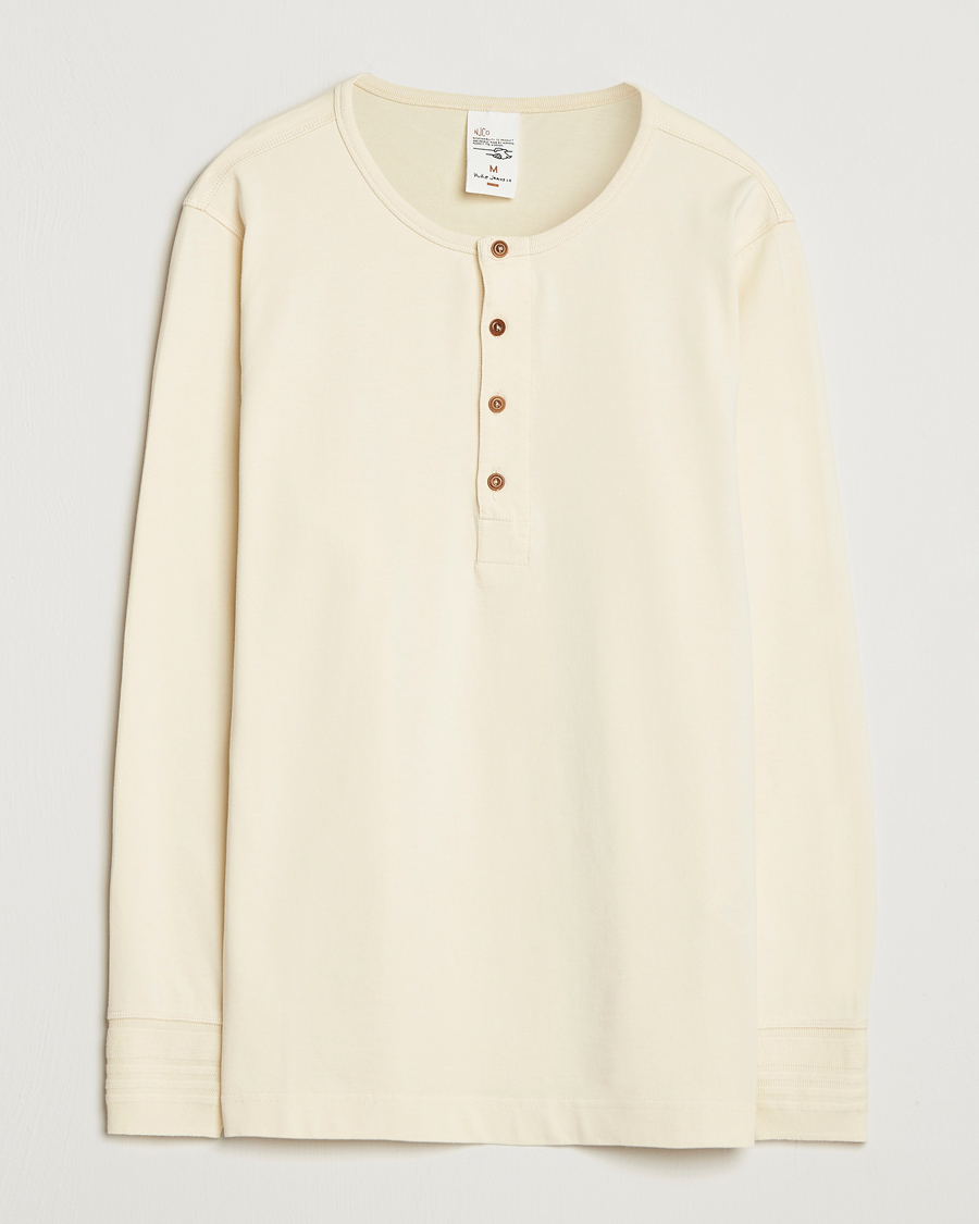 Men | Sweaters & Knitwear | Nudie Jeans | Long Sleeved Henley Ecru