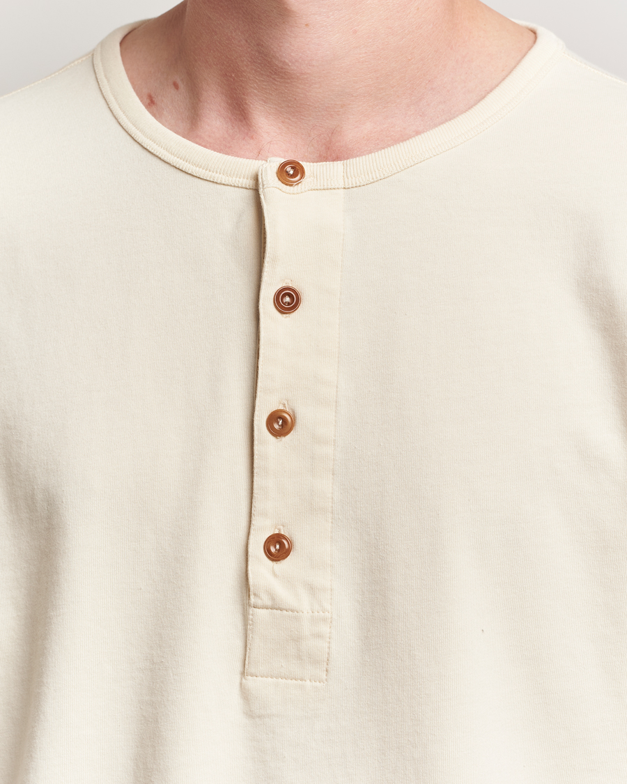 Nudie Jeans Long Sleeved Henley Ecru at CareOfCarl.com