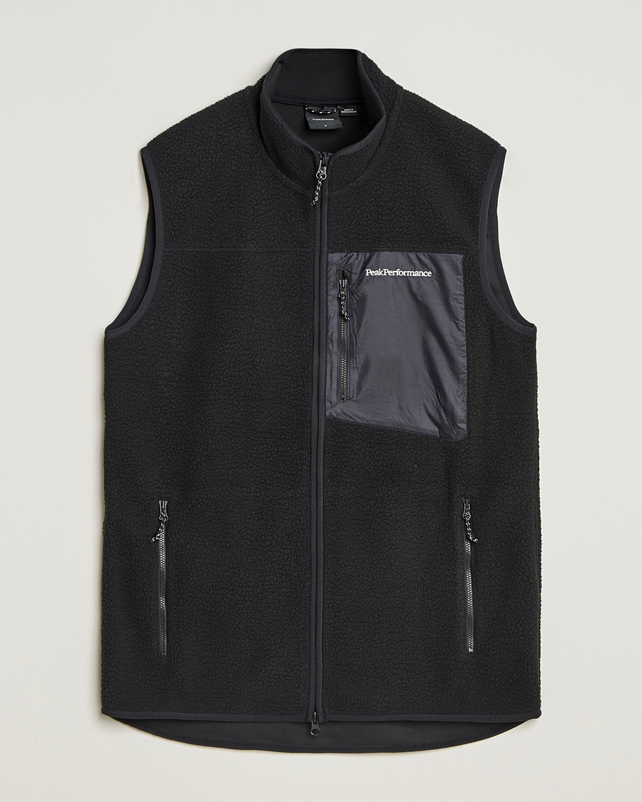 Men | Sweaters & Knitwear | Peak Performance | Pile Vest Black