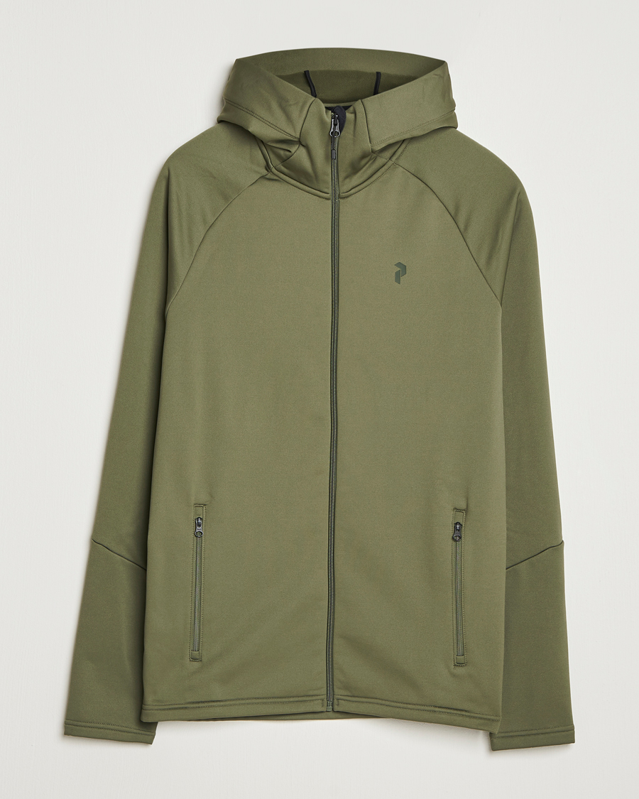 Men | Sweaters & Knitwear | Peak Performance | Rider Full Zip Hoodie Pine Needle