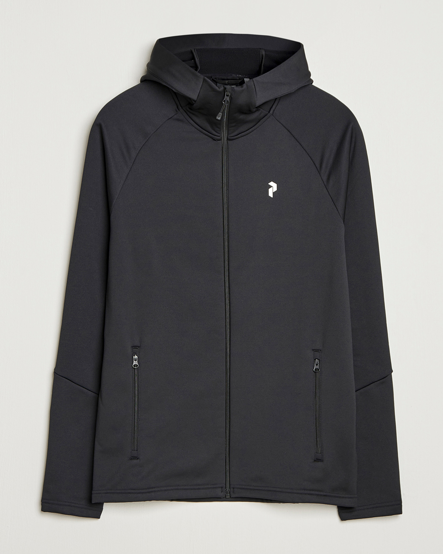 Men | Sweaters & Knitwear | Peak Performance | Rider Full Zip Hoodie Black
