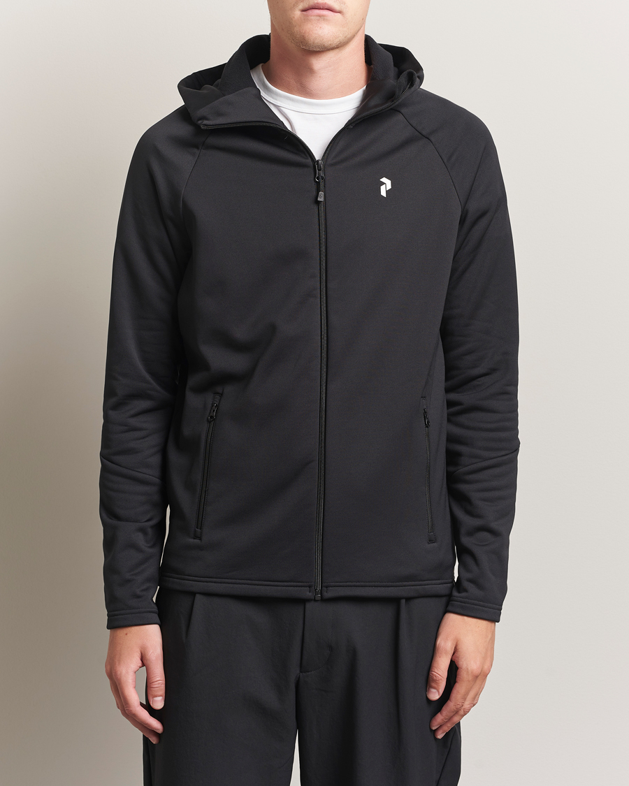 Men | Sweaters & Knitwear | Peak Performance | Rider Hooded Full Zip Black