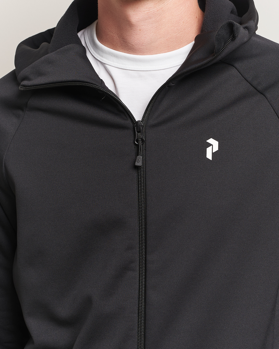 Men | Sweaters & Knitwear | Peak Performance | Rider Hooded Full Zip Black