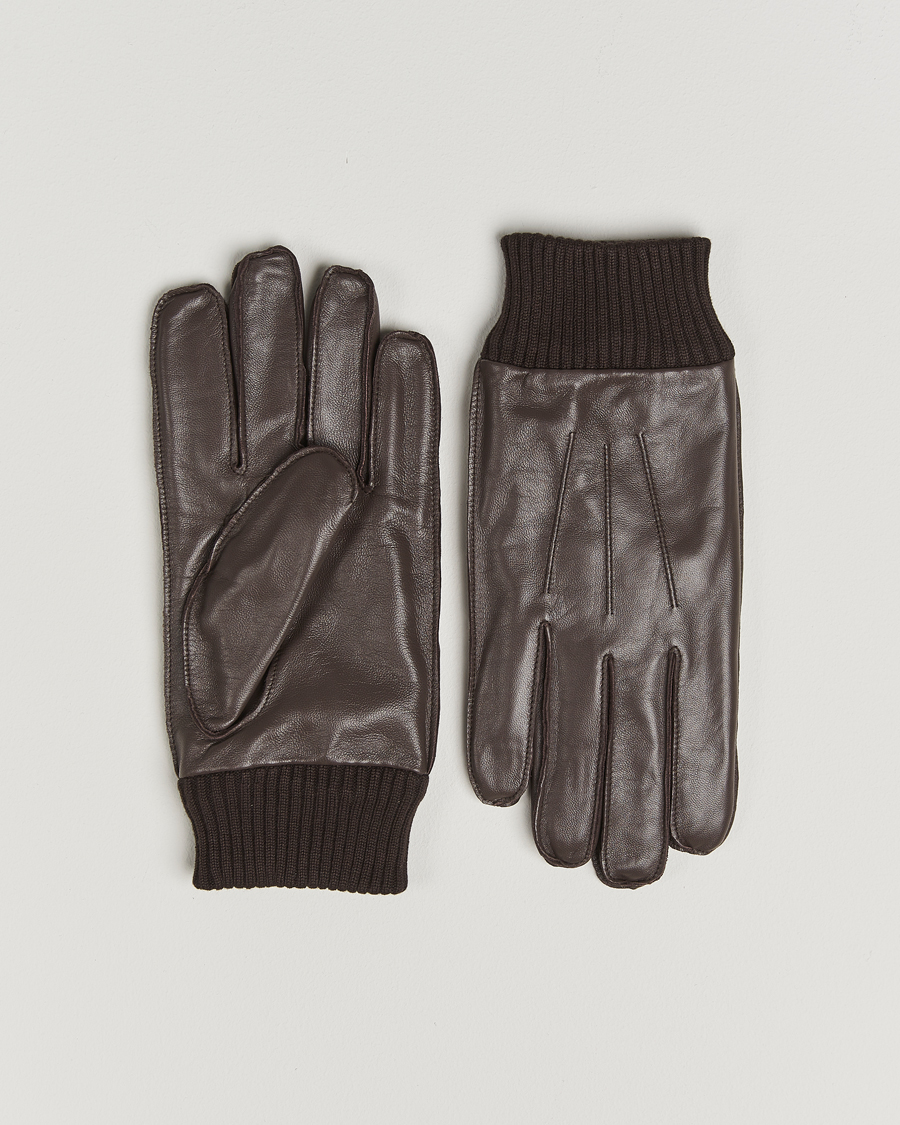 Men | Gloves | Samsøe Samsøe | Hackney Leather Glove Dark Brown