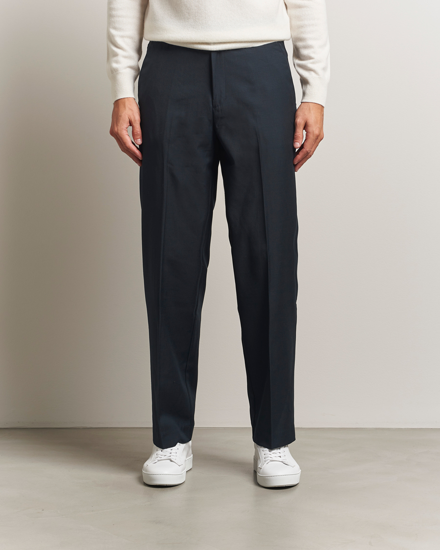 Men | Trousers | Samsøe Samsøe | Noah Pleated Trousers Salute Navy