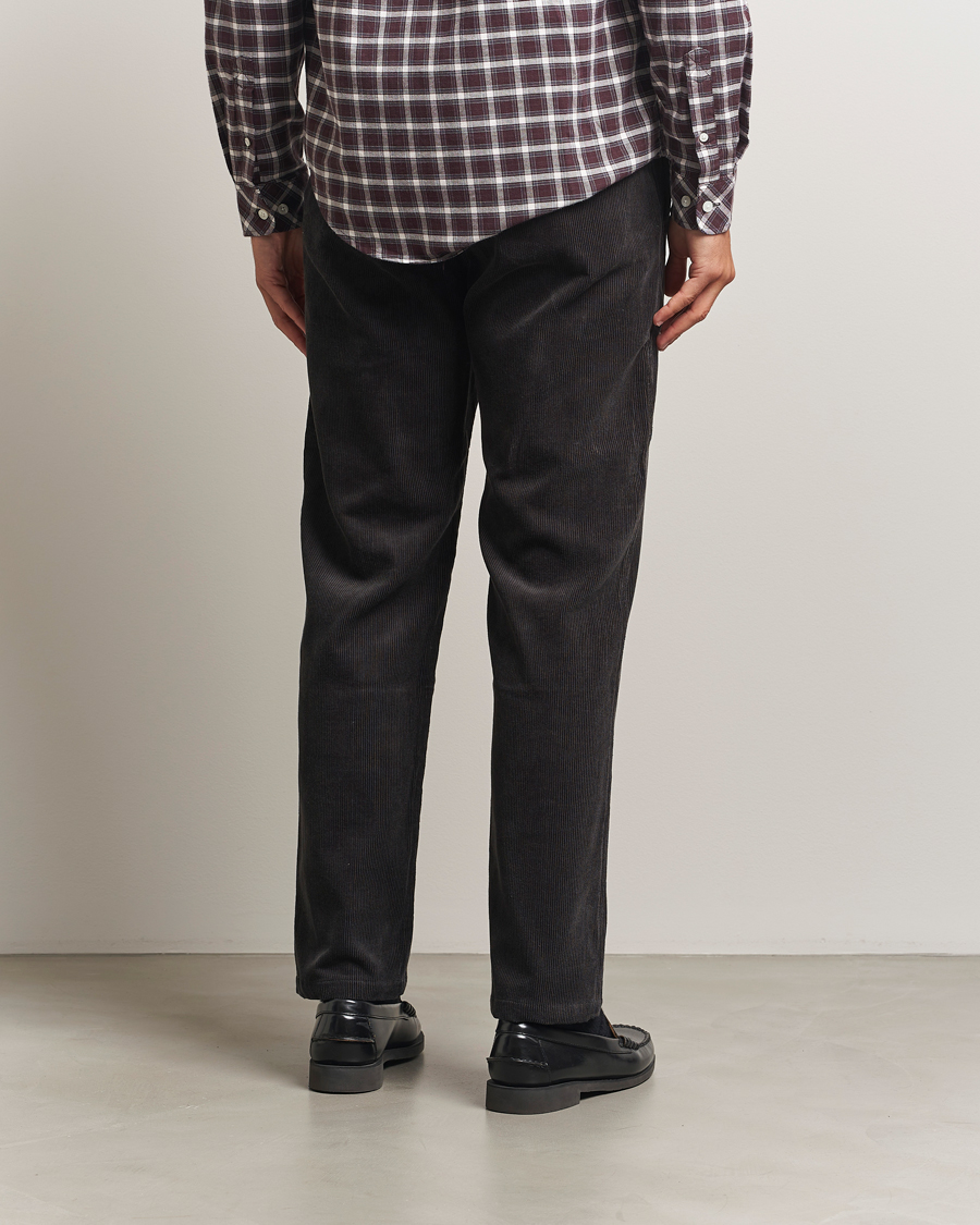 Men | Trousers | Samsøe Samsøe | Jabari Corduroy Drawstring Trousers Black Oyster