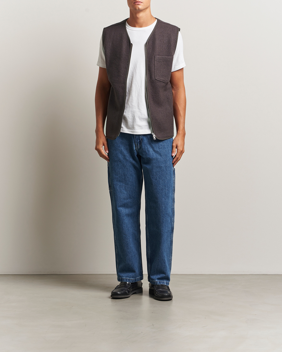 Men | Coats & Jackets | Samsøe Samsøe | Hannes Boiled Wool Vest Turkish Coffee