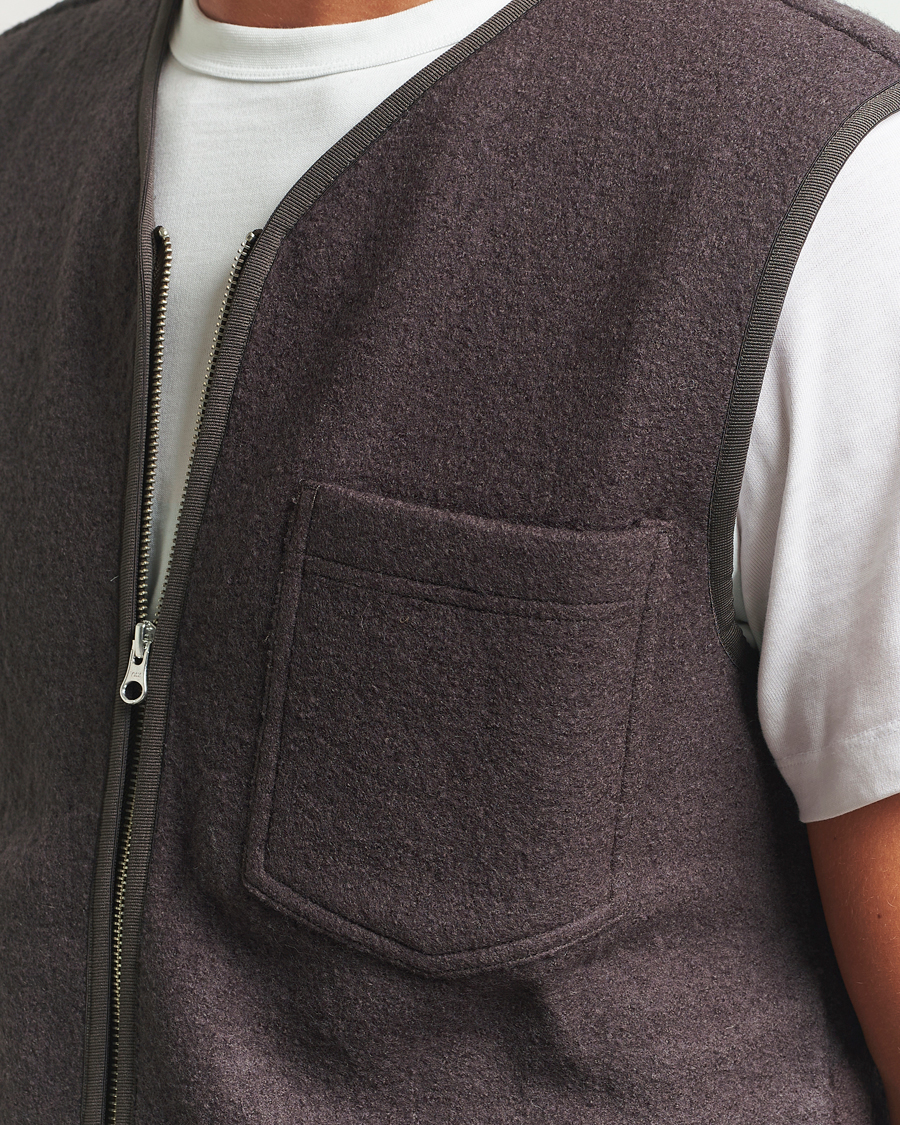 Men | Coats & Jackets | Samsøe Samsøe | Hannes Boiled Wool Vest Turkish Coffee