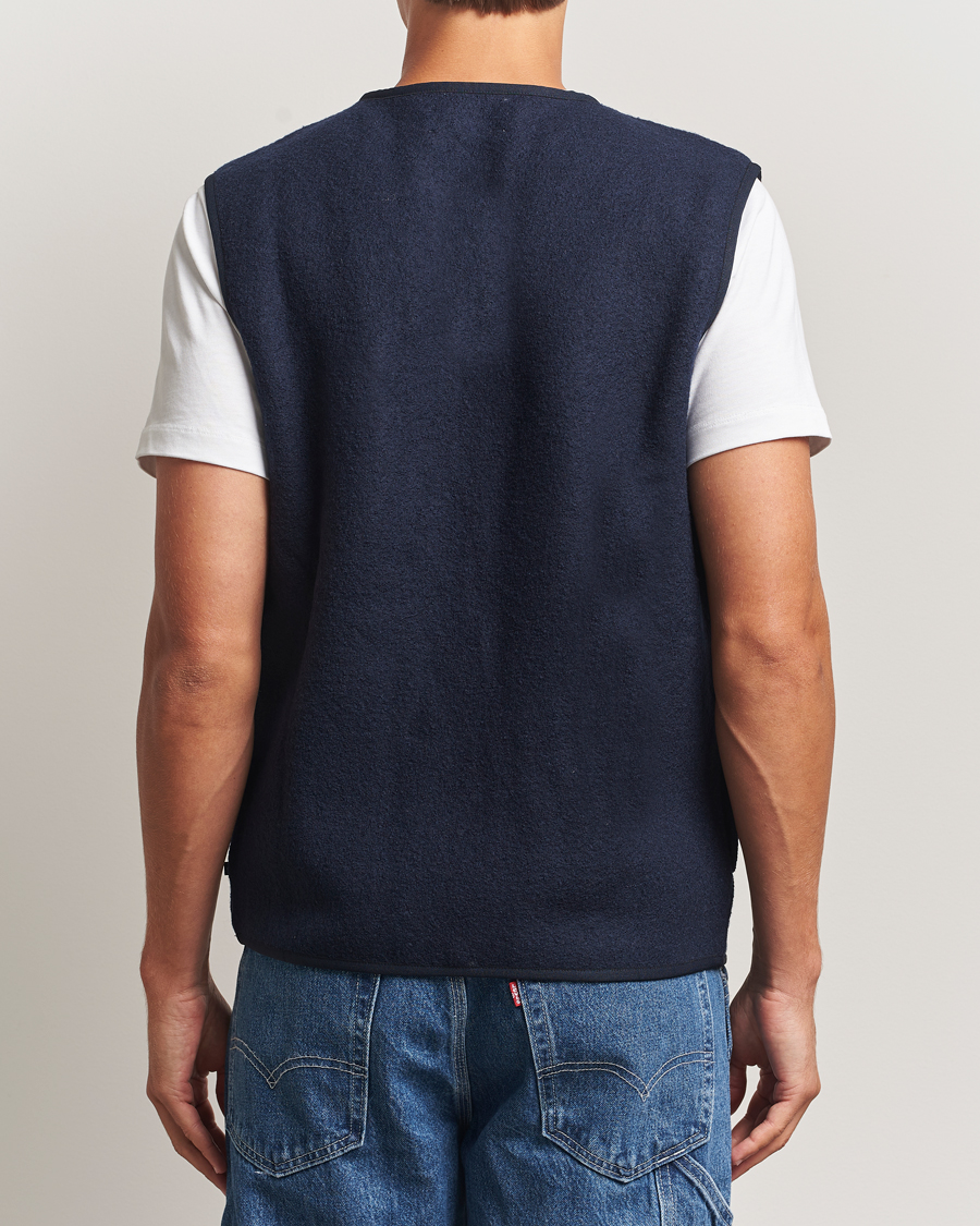 Men | Gilets | Samsøe Samsøe | Hannes Boiled Wool Vest Salute Navy