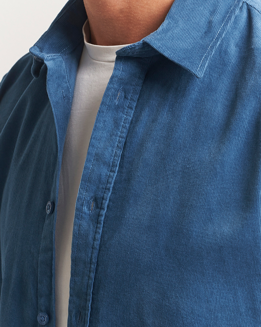 Men | Shirts | Samsøe Samsøe | Liam Baby Cord Shirt Stellar Blue