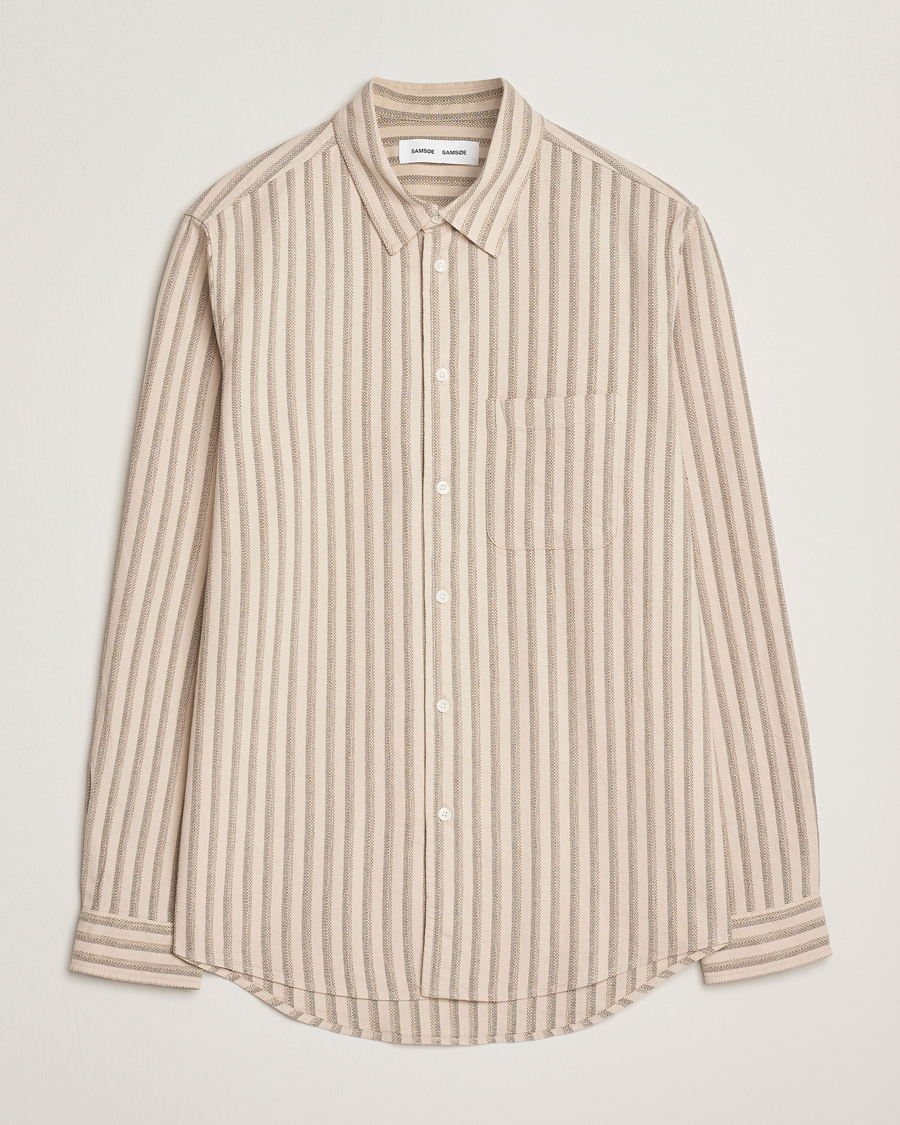 Men | Shirts | Samsøe Samsøe | Liam Striped Shirt Canteen Green