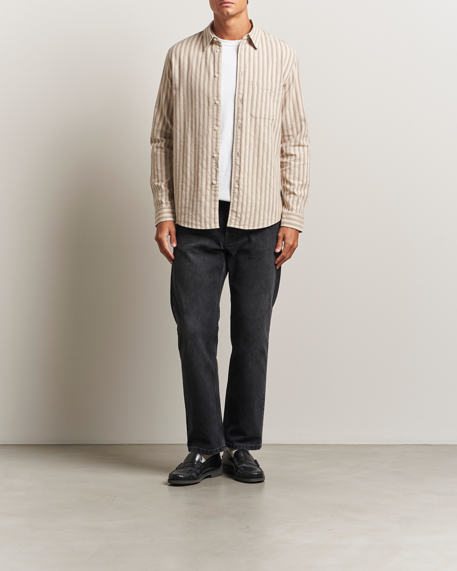 Men | Shirts | Samsøe Samsøe | Liam Striped Shirt Canteen Green