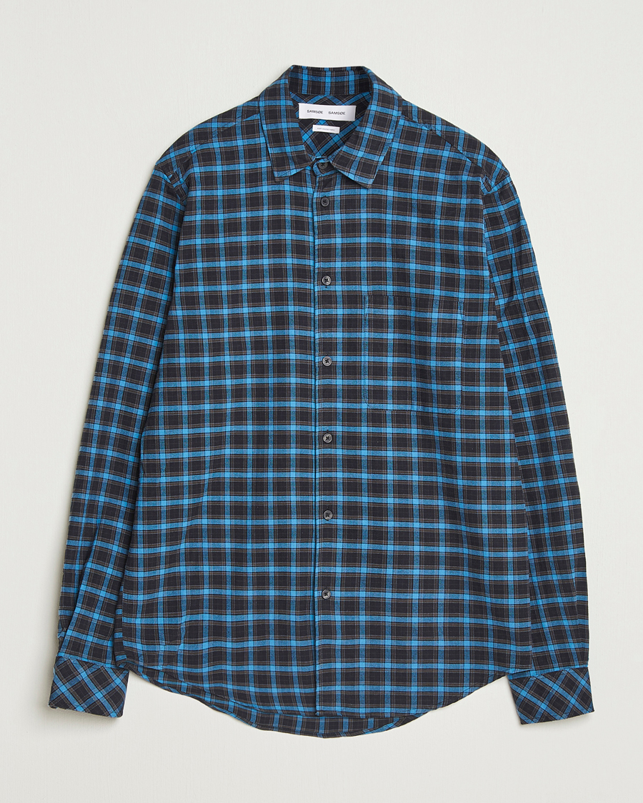 Men | Shirts | Samsøe Samsøe | Liam Brushed Cotton Checked Shirt Turkish Coffee