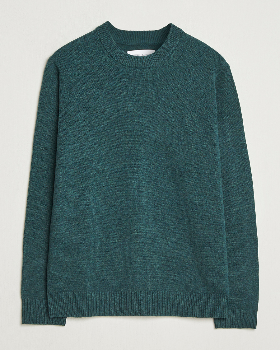 Men | Sweaters & Knitwear | Samsøe Samsøe | Isak Knitted Crew Neck Green Gables